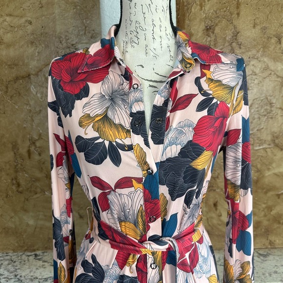 Anatomie Cassie Shirt Dress Small Secret Garden Floral UV Protection Pink Italy - Picture 2 of 12